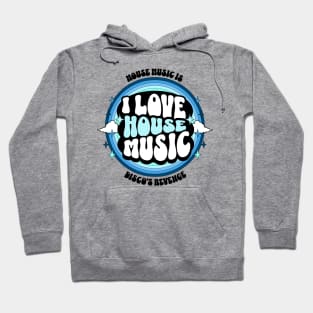 HOUSE MUSIC  - I Love Rainbow Circle (black/blue) Hoodie